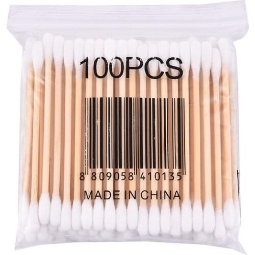 50/150 Pcs Double Head Cotton Swabs Disposable Soft Wood Lightweight Convenient For Beauty Makeup Remover Nose Ears Cleaning