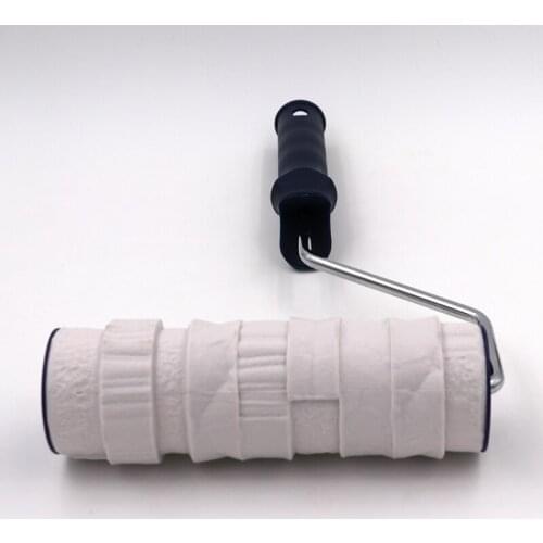 8" Concrete Texture Roller with Handle Imitation Brick Pattern Embossing Cylinder Painting Roller for Wall Decorative N0PA