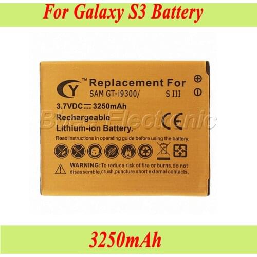 3250mAh EB- L1G6LLU Gold Battery For Samsung Galaxy S3 I9300 I535 i747 T999 L710 Batterie Batteria Bateria AKKU PIL