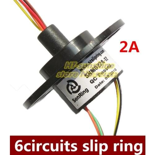 Free shipping via DHL 10PCS 22mm 6circuits 2A slip ring 360 degrees without limiting the rotation of the conductive ring