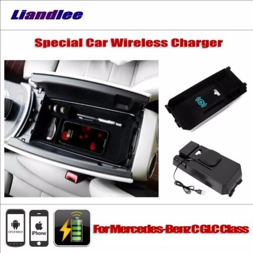 Accessories For Mercedes-Benz C GLC Class Special Car Wireless Charger Armrest Storage For iPhone Android Phone Battery Charger