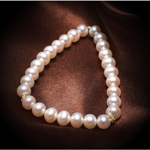 7-8mm/8-9mm Natural Pearl Independent Packaging Round Womens Pearl Bracelet Fresh Water Beads Multiple Styles To Choose From
