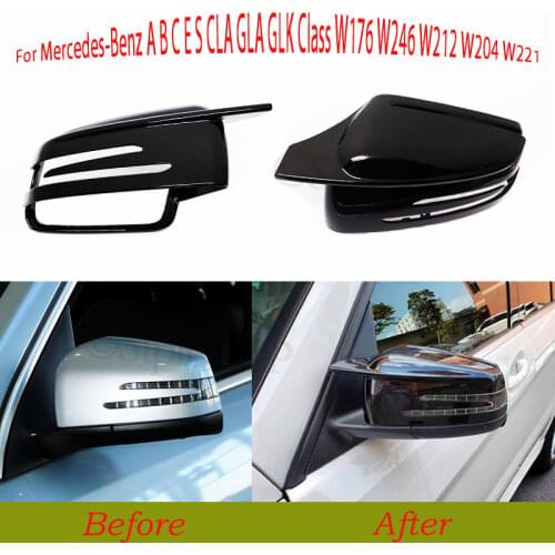 For Mercedes-Benz A B C E S CLA GLA GLK Class W176 W246 W212 W204 Sport style side mirror cover and rear view mirror decoration