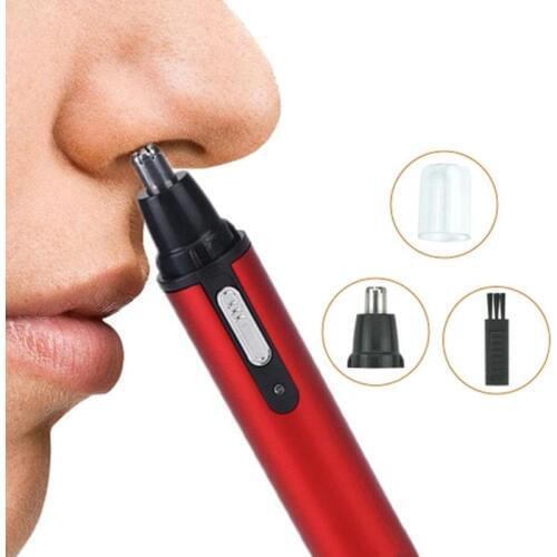 Nose Hair Trimmer Electric Shaving Safe Face Care Trimmer for Ear hair Eyebrows Beard Trimming Tool AA Battery(Not included)