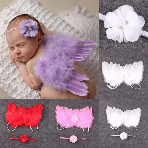 Top Quality New Infant Newborn Baby Kids Angel Fairy Feather Wing Costume Photo Prop for Childrens Day Gift Present Items
