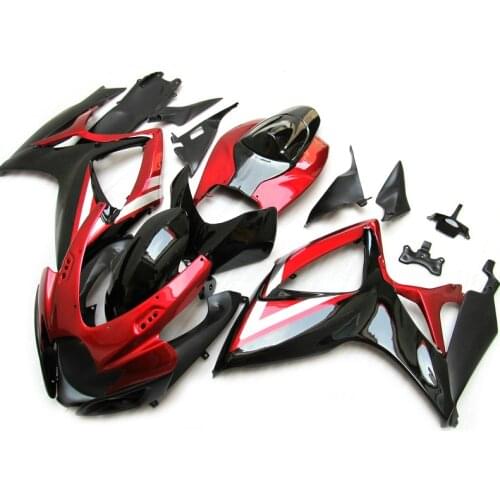 Injection Molding Repalce fairing kit for SUZUKI GSXR 600 750 2006 2007, Red Black Fairings GSXR600 GSXR750 06 07 PL313