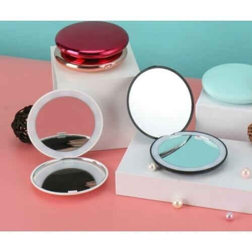 Make Up LED Mirror Folding Portable Compact Pocket Lighted Makeup Mirror With Led Light