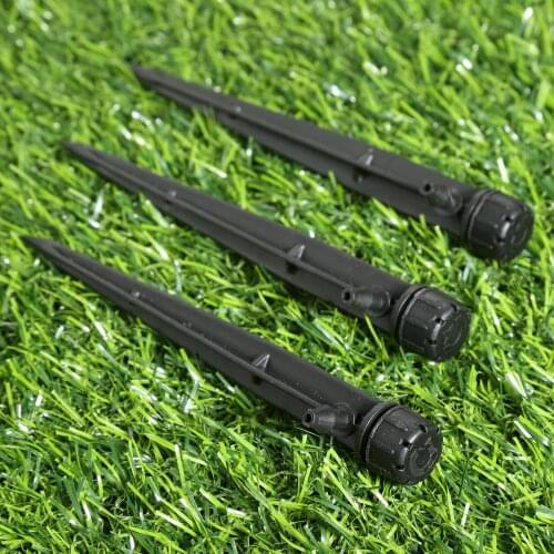 10Pcs Garden Micro Bubbler Drip Irrigation Adjustable Emitters Stake Water Dripper Farmland Plants Lawn Watering Use 4/7mm Hose