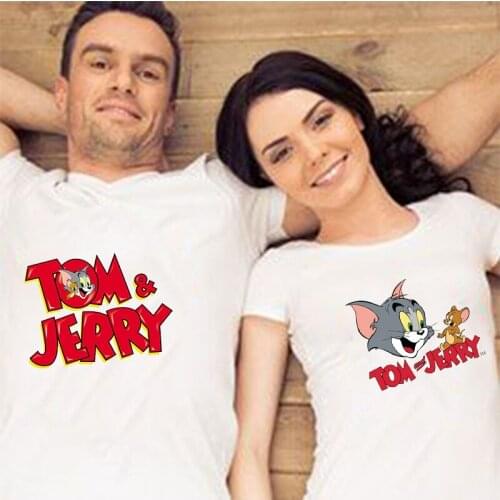 Unisex Hippop Anime Characters Printed Soft T-Shirt Lovely Vogue Holiday Style Lovers Clothing Sets Cool Vintage Couples Outfits