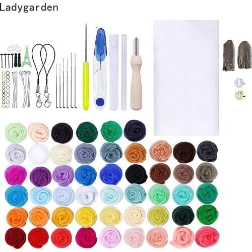 1Set Needle Felting Kit Wool Felt Tools Needle Felting Starter Fabric Roving Household Sewing Felting Needlework Accessories