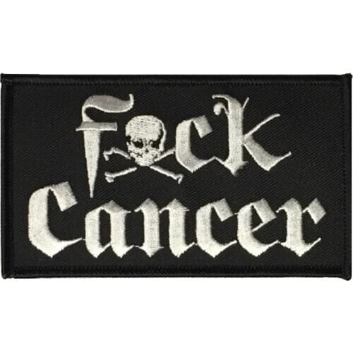 Custom Embroidery Patch F**K CANCER Embroidered Iron On Patches Badges Applique for Clothing Jeans Jackets