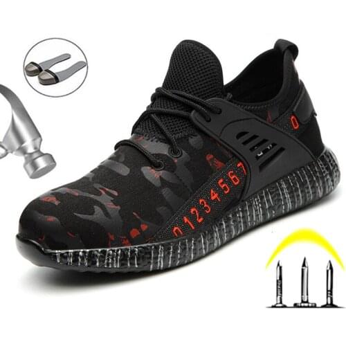 Indestructible Shoes Men Steel Toe Work Safety Boots Anti-puncture Safety Shoes Men Boots Breathable Work Sneakers Male Shoes