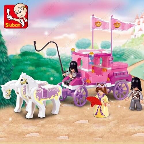 New 137Pcs Friends Princess Royal Carriage Wagon Model Building Block Sets Figures Brick Educational Toy For Girls Birthday Gift