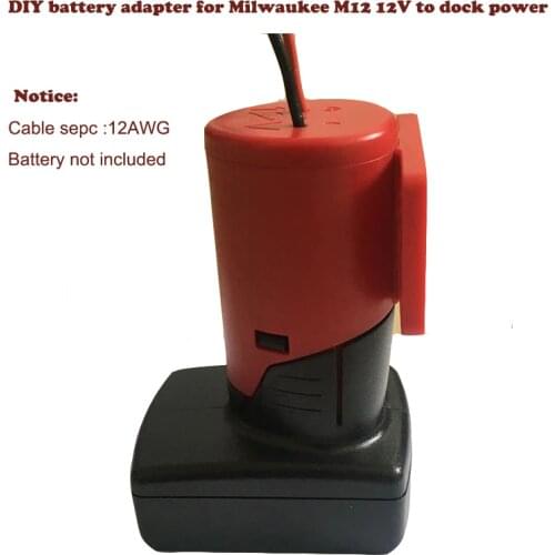 For Milwaukee M12 12V Battery Adapterholder to Connector Dock Power 12AWG robotics DIY