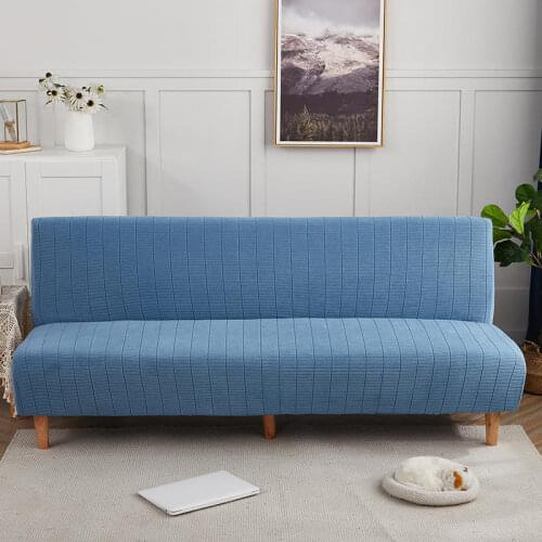Sofa Bed Cover Blue Color All-inclusive Without Armrest Folding Elastic Sofa Cover Simple Style Grandes Sofás Armless Protector