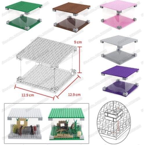 Transparent Exhibitor For Layman Building Block Display Moc Military Figures World Storage Box Child Christmas Gift Creator Toys