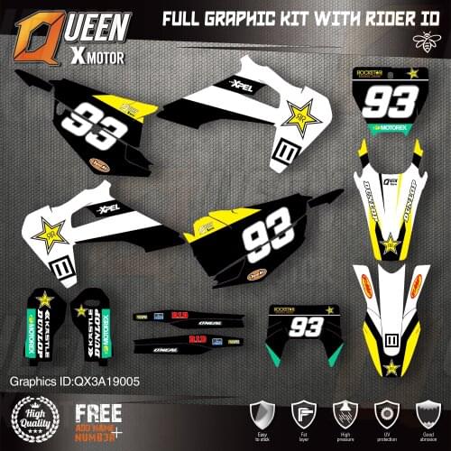 Queen X MOTOR Custom Team Graphics Decals Stickers Kit For Husqvarna Decal 2019-N TC FC TX FX FS 2020-N TE FE 125-450CC 05