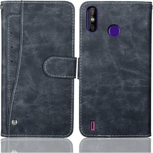 Luxury Wallet Tecno Spark 4 Air Case 6.1" Vintage Flip Leather Phone Case Business Bag Protective Cover With Front Card Slots