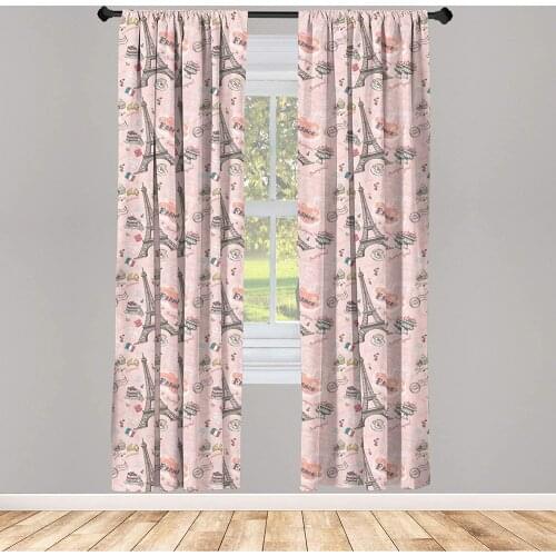 Pink Grey Paris Curtains Romantic Elements from The Capital City of The France Croissant Window Treatments for Living Room