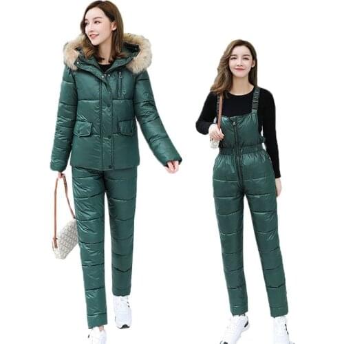 One Piece Ski Jumpsuit Skiing Pant Sets Tracksuits Overalls Bodysuit Women Outdoor Snow Suits Parka Women Jacket Winter 2-piece