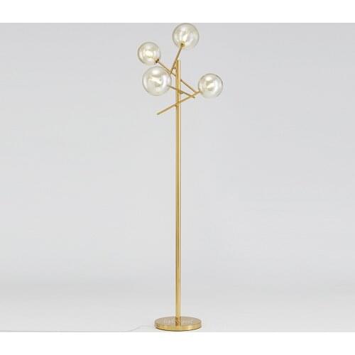 Modern LED Home Deco Lighting Nordic Gold Floor Lights Living Room Standing Fixtures Illumination Bedroom Glass Ball Floor Lamps