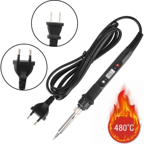 LCD Digital Display Welding Tool Ceramic Heater Soldering Tips Electric Soldering Iron 80W Temperature Adjustable US/EU/UK Plug