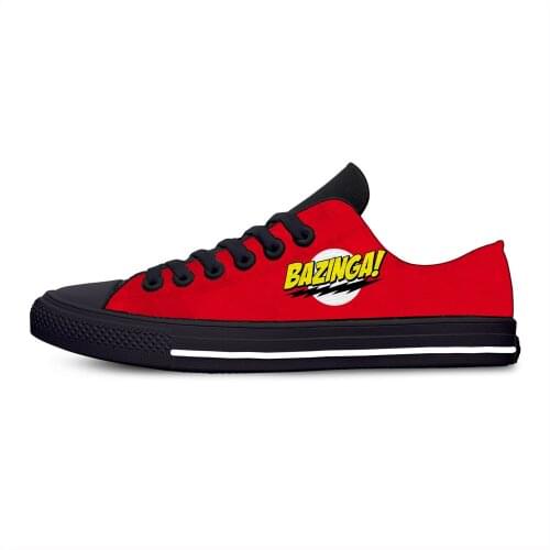 The Big Bang Theory Bazinga Cool Fashion Classic Casual Cloth Shoes Low Top Lightweight Breathable 3D Print Men women Sneakers