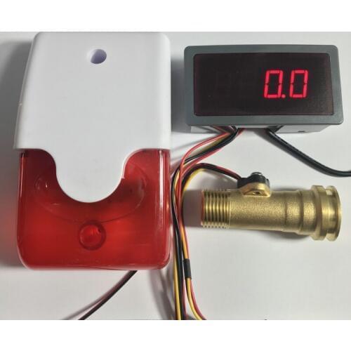 US308MT Flow Rate Meter Alarmer USC-HS21TA 1-30L/min Brass hall effect water flow sensor CE certificate iSentrol Electronics