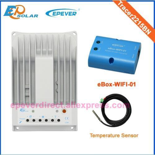 Wifi box adapter +temperature sensor MPPT EPEVER Solar portable regulator Tracer2215BN EPEVER Free shipping controller 20A 24V