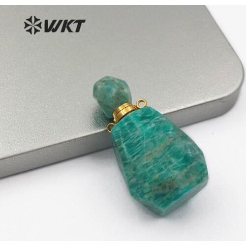 WT-P1487 WKT Yellow Citrines Smokey Amethysta Rose Crystal Connector Double Hoops Perfume Bottle Shape Connector Healing Quartz