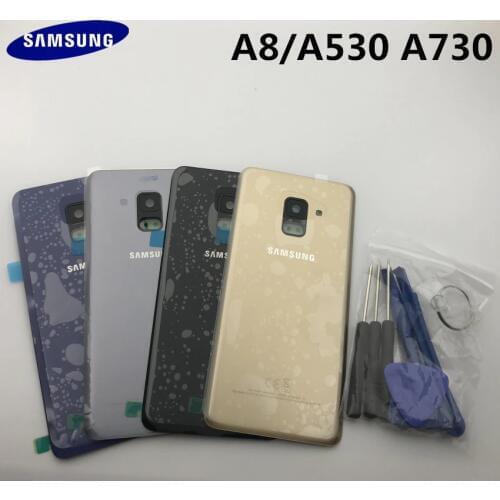 Original For Samsung Galaxy A8 A530 A8+plus A730 Battery Back Cover Door Housing Replacement Parts+Camera Glass Frame+tools