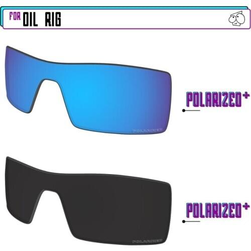 EZReplace Polarized Replacement Lenses for - Oakley Oil Rig Sunglasses - BlackPPlus-BluePPlus