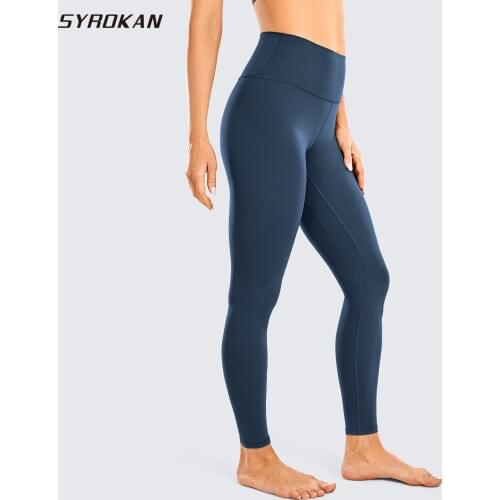 SYROKAN Womens High Waisted Full-Length Yoga Leggings Naked Feeling Soft Workout Tights Running Pants -28 Inches