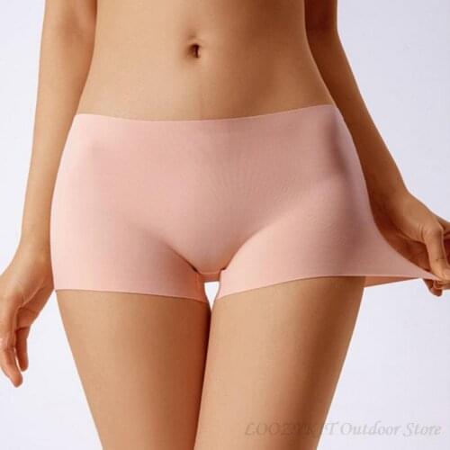 LOOZYKIT Womens Summer Safety Short Panties Ice Silk Underpants Seamless Anti-glare Panties Boxer Briefs Cozy Female Underwear