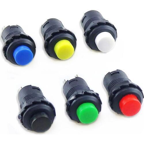 1Pcs Self locking button DS-228 DS228 12mm Lock Latching OFF- ON Push Button Switch maintained pushbutton switches