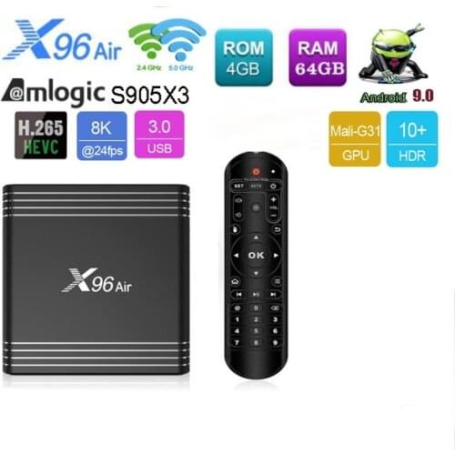 10PCS X96 Air Amlogic S905X3 mini Android 9.0 TV BOX 4GB 64GB 32GB wifi 4K 8K 24fps 2GB 16GB Set Top Box