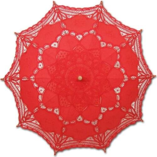 20pcs Classic Multi-color Noble Elegant Palace Style Long Arm Wedding Umbrella/Embroidery Gingham Lace Parasol SN3889