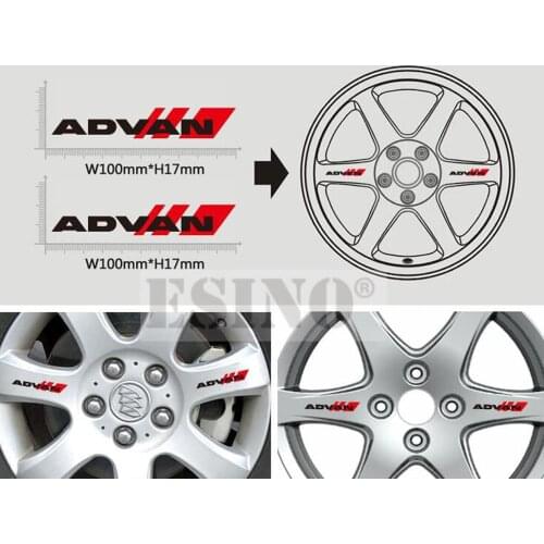 4 x Newest Car Styling Car Decorative Wheel Rim Decoration Sticker Vinyl Decal Series Car Accessories Decal for Yokohama Advan