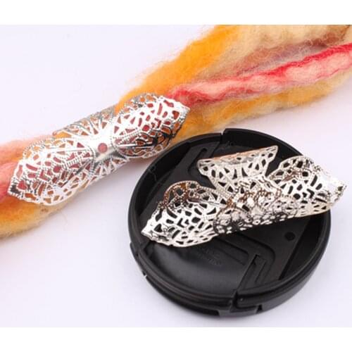 5 Pcs Round Adjustable Gold Metal Hair Tube Beads Rings Cuffs Hair Accessories Dreadlocks Cuff Clip Hair Jewelry for Braids