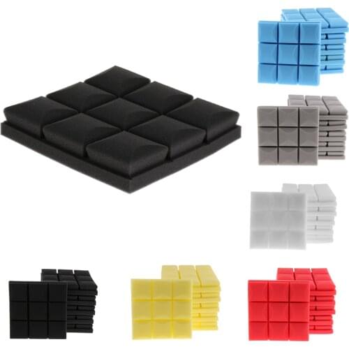 6 Pieces Studio Soundproofing Foam Panel for Home Entertainment Theatre 9.84 x 9.84 x 1.97inch