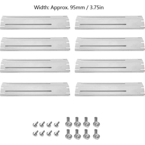 8Pcs Heat Plate Stainless Steel Adjustable BBQ Gas Grill BBQ Tools Heat Shield Replacement Kit Kitchen Outdoor BBQ