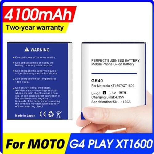 4100mah Battery GK40 For Motorola Moto G4 Play for Moto E4 XT1766 XT1607 XT1609 XT1600 MOT1609BAT SNN5976A Mobile Phone battery