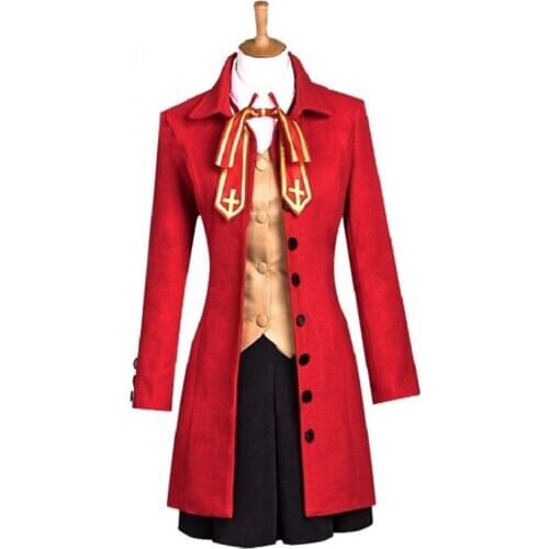 Anime Fate Stay Night Cosplay Rin Tohsaka Costumes Halloween Costume for Women Trench Coat Vest Skirt Full Set Cosplay Costume