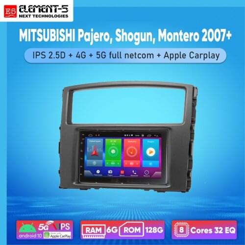 ELEMENT-5 7" 2G+32G Android 10 4G WIFI RDS DSP Car Radio For MITSUBISHI Pajero, Shogun, Montero 2007+, Navigation GPS HiFi