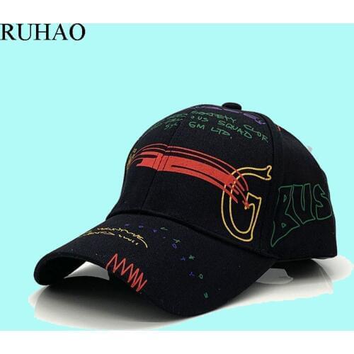 RUHAO Unique personality color graffiti Caps Snapback Hip Hop Cap Baseball Hats For Men and woman bone Casquette dad caps