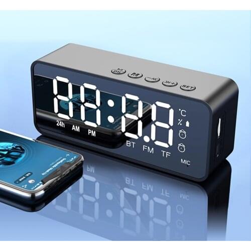 ANKNDO Bluetooth Speaker Wireless Sound Box Mini Subwoofer Portable Speaker Voice Broadcast Alarm Clock Audio Card For PC Phone