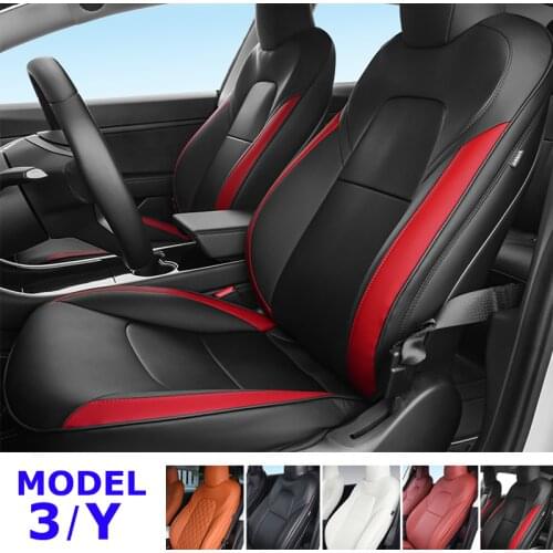 For Tesla Model 3 Y 2020 2021 Year Four Seasons Green Waterproof Dirt-resistant Interior Auto Accessories Black Seat Covers