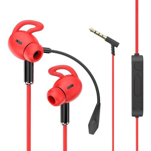 3.5mm Gaming Earphones With 10cm Plug-in Microphone In-Ear Headphones With Dual Mic Noise Reduction Universal Wired Headset