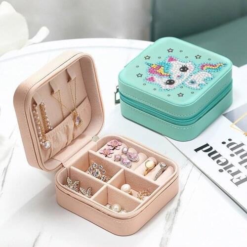 DIY Diamond Painting Jewelry Storage Box Special Shape Cross Stitch Kit Diamond Embroidery Storage Bags Foldable Organizer Box