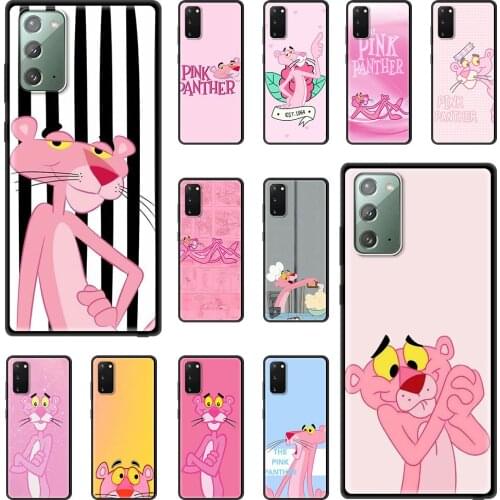 Cartoon Pink Panther Bumper Phone Case For Samsung Galaxy S20 FE S10 Plus S21 Ultra S10e S9 S8 Back Cover Black Soft Funda Coque
